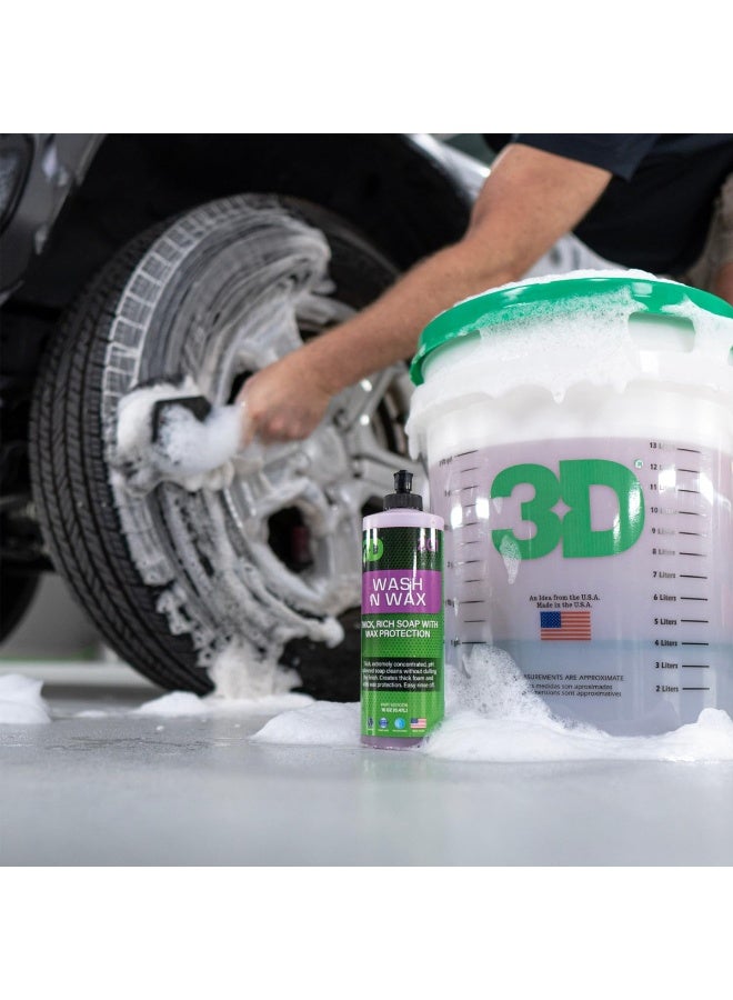 3D 3 Piece Combo Wash N Wax Car Shampoo 946ml 32oz Thick Rich Foam Soap with Wax Protection pH Balanced, Easy Rinse, High Gloss Finish for Exterior Car Wash Safe for All Vehicle Surfaces - 201 - Image 4